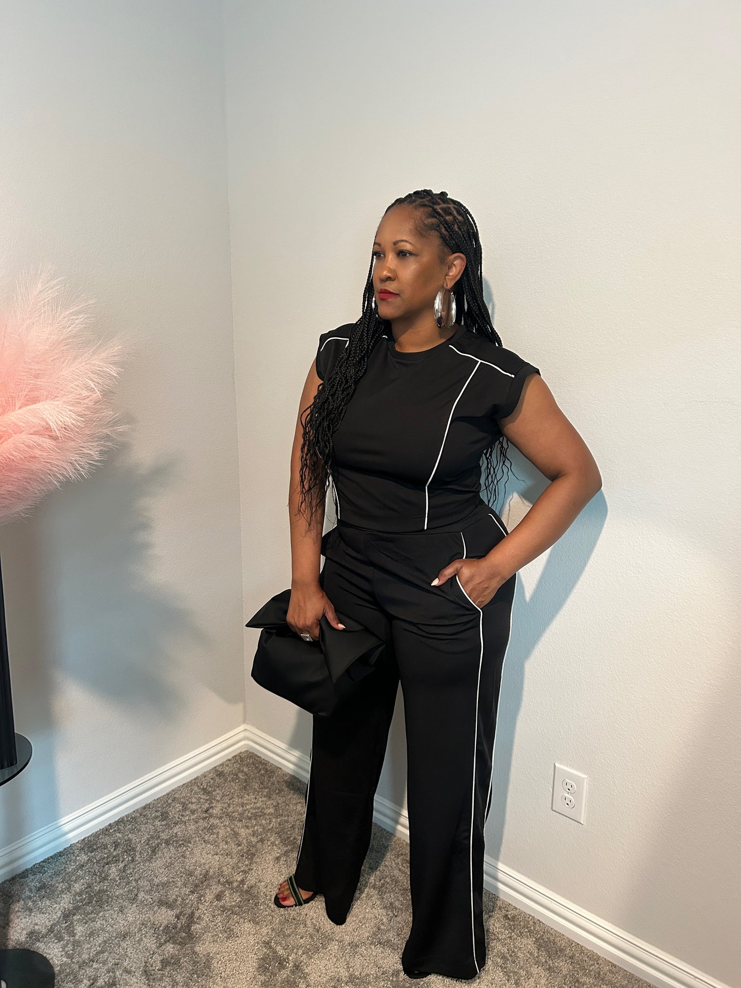 Piped & Poised Pant Set