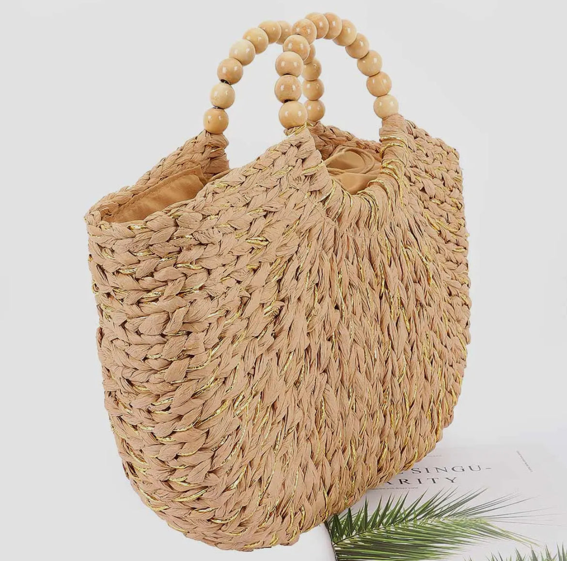 Beaded Straw Bag