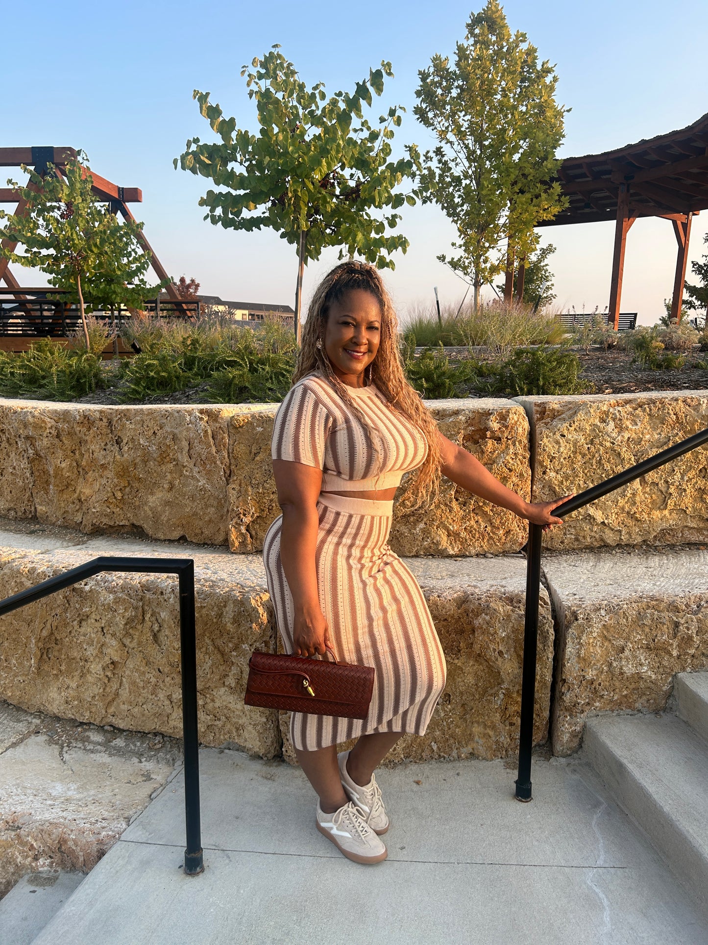 Striped & Chic Skirt Set