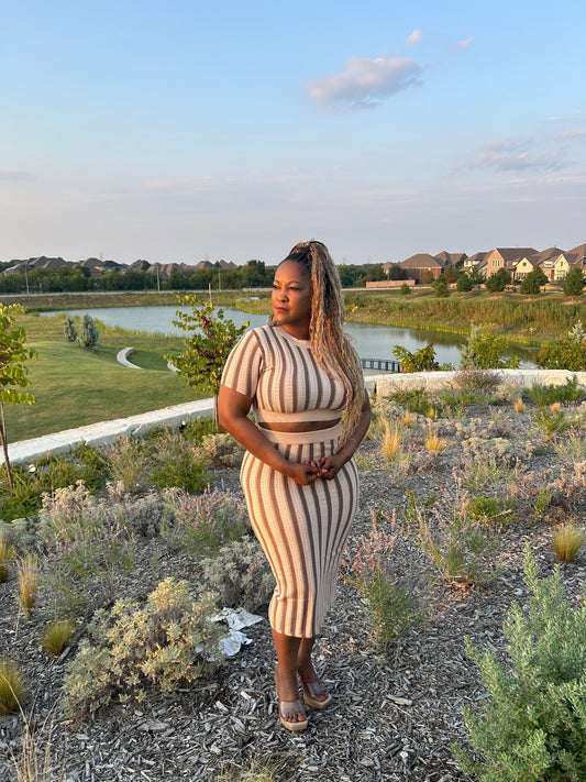 Striped & Chic Skirt Set