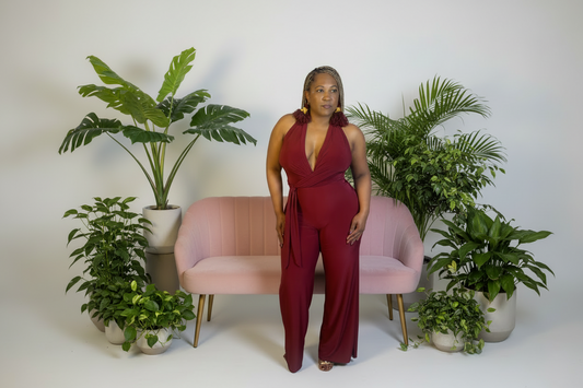 Crimson Wrap Jumpsuit