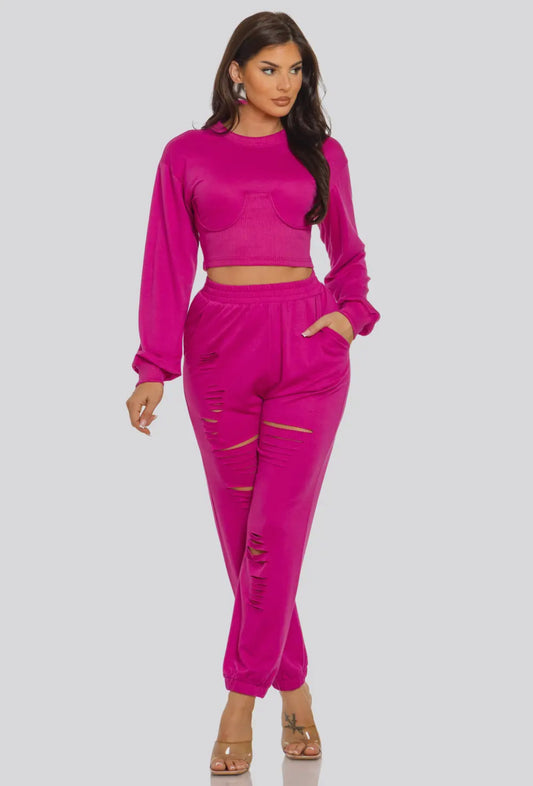 Laser Cut Jogger Set